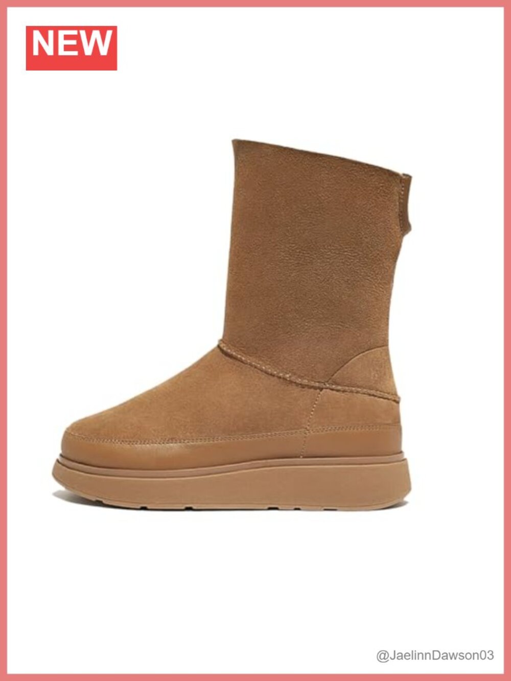 Shearling Suede Ankle Boots Wedge Heel Slip-On Booties